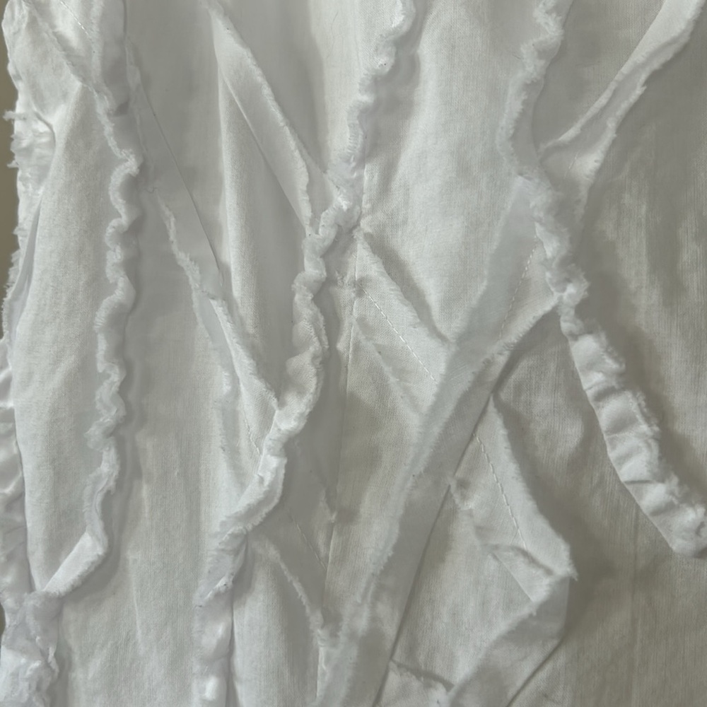 Sexy Boston Proper Lacy Ruffle Blouse w 2-Way Front Zipper Size 4 w MEASUREMENTS - Picture 8 of 12